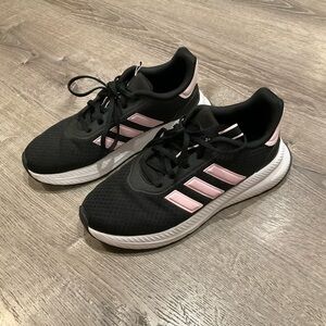 Adidas Women's Cloudfoam Black and Pink Running Sneakers Size 7 1/2